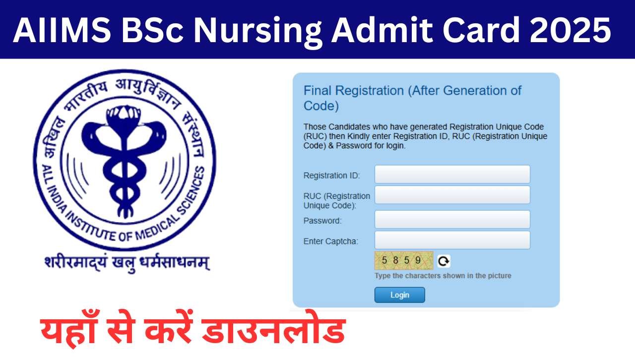 AIIMS BSc Nursing Admit Card 2025
