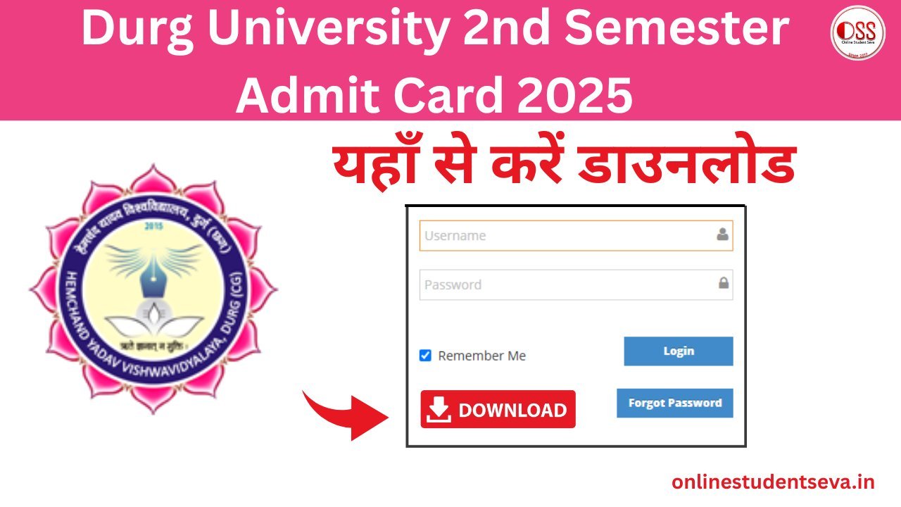Durg University 2nd Semester Admit Card 2025