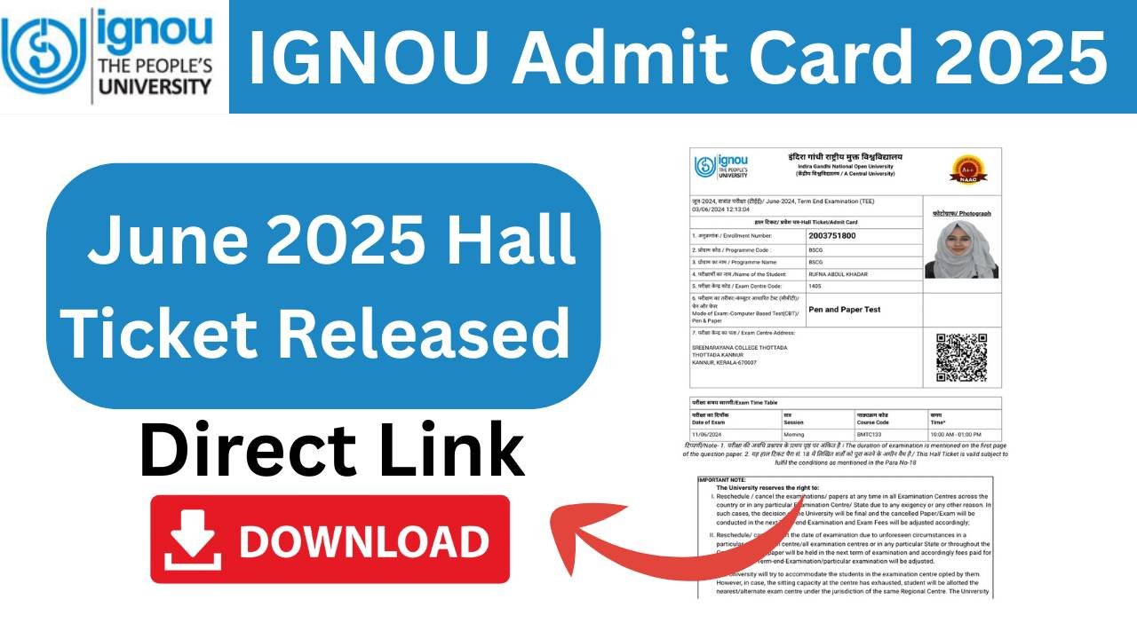 IGNOU Admit Card June 2025