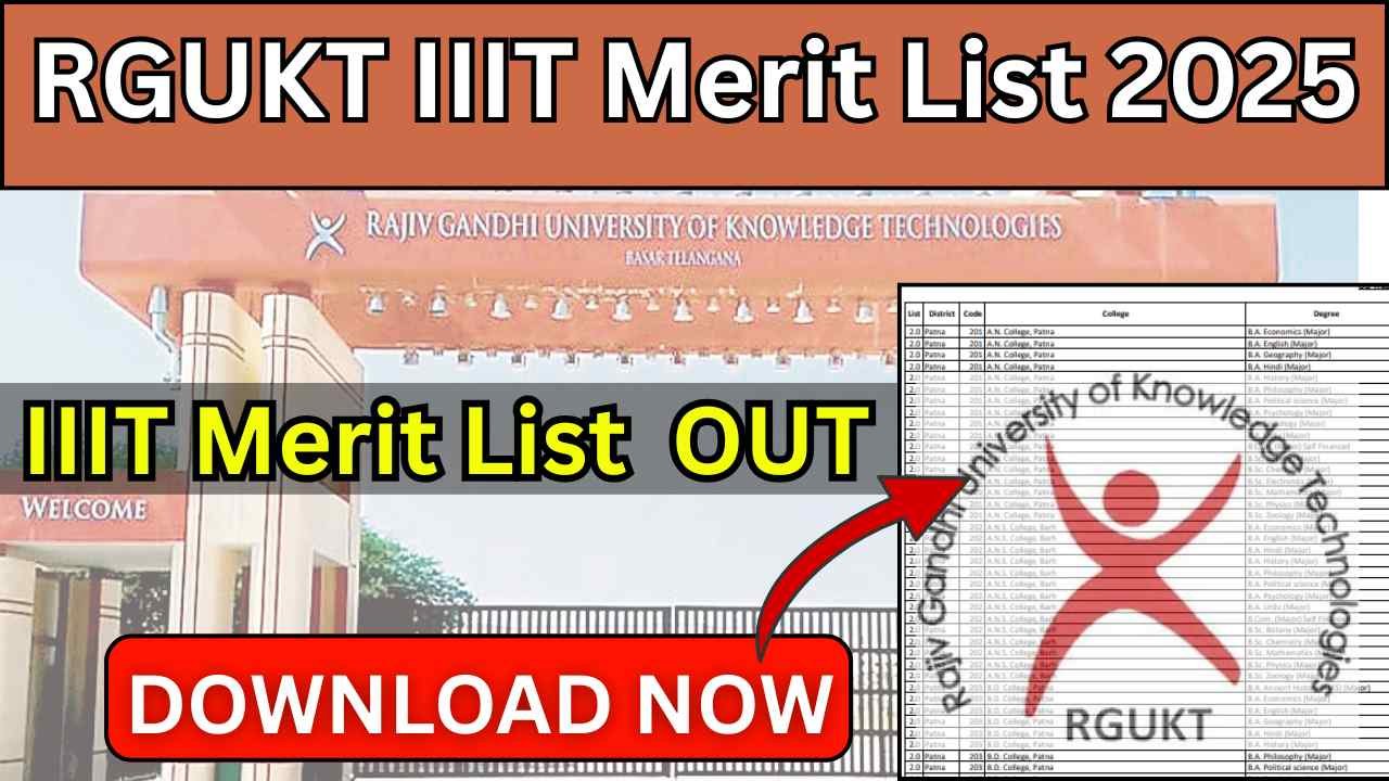 RGUKT IIIT Merit List 2025
