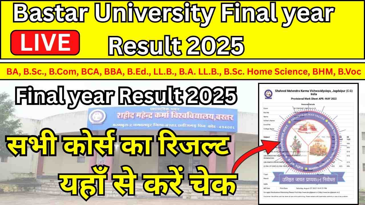 Bastar University Final year Result 2025