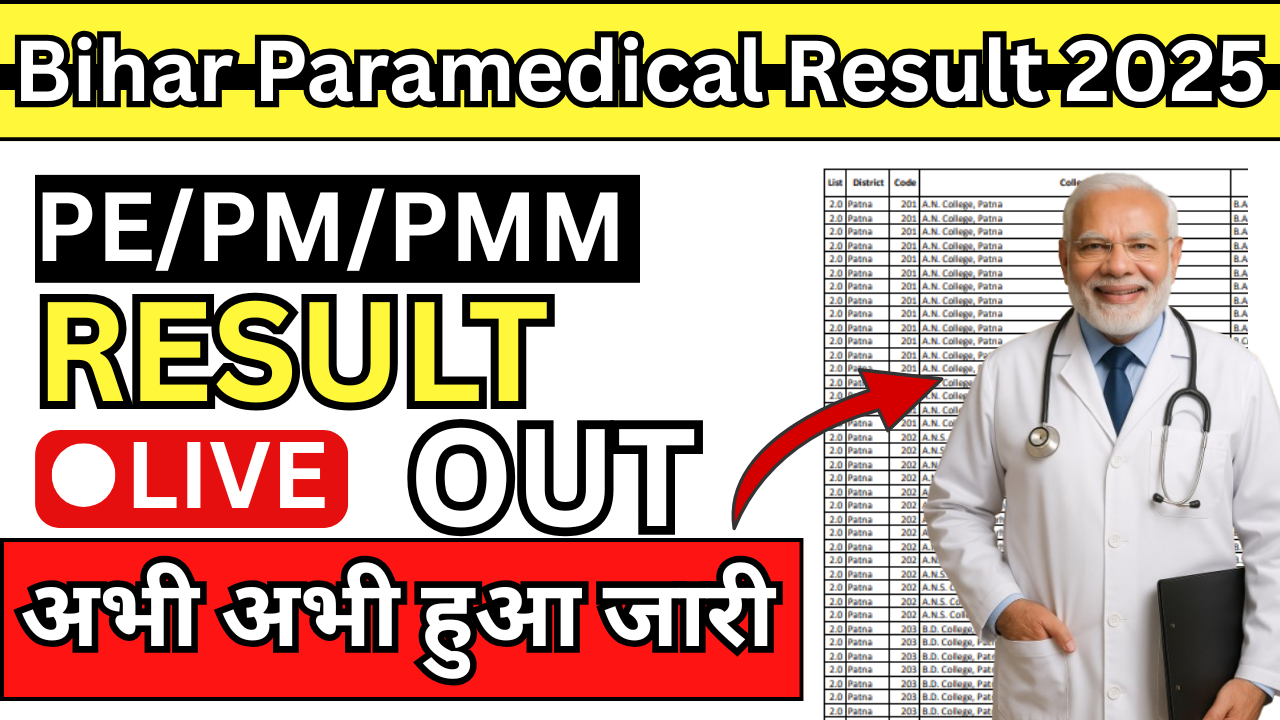 Bihar Paramedical Result 2025