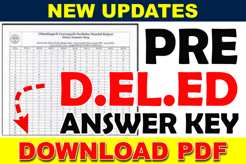 CG Vyapam Pre DElEd Answer Key 2025