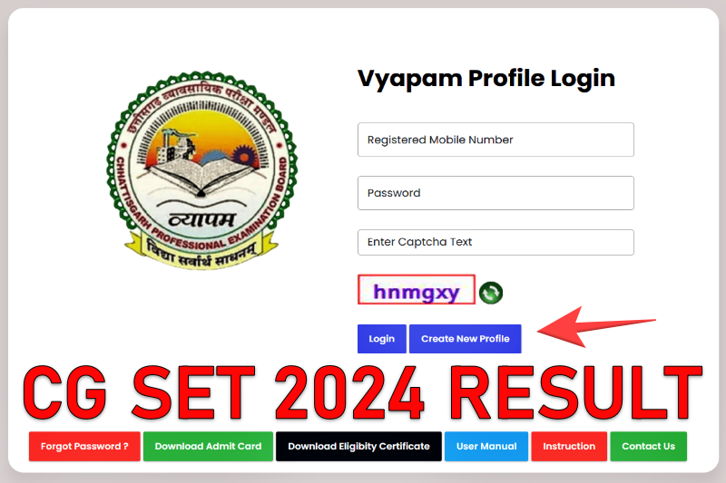 CG Vyapam SET 2024 Result