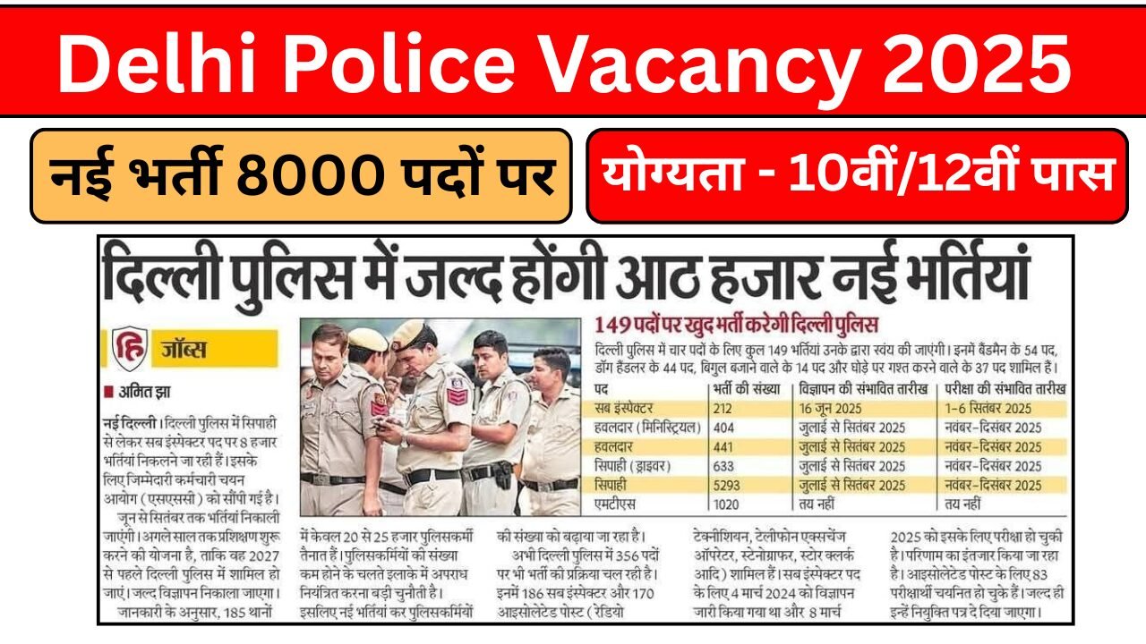 Delhi Police Vacancy 2025