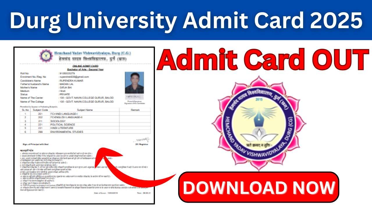 Durg University Admit Card 2025