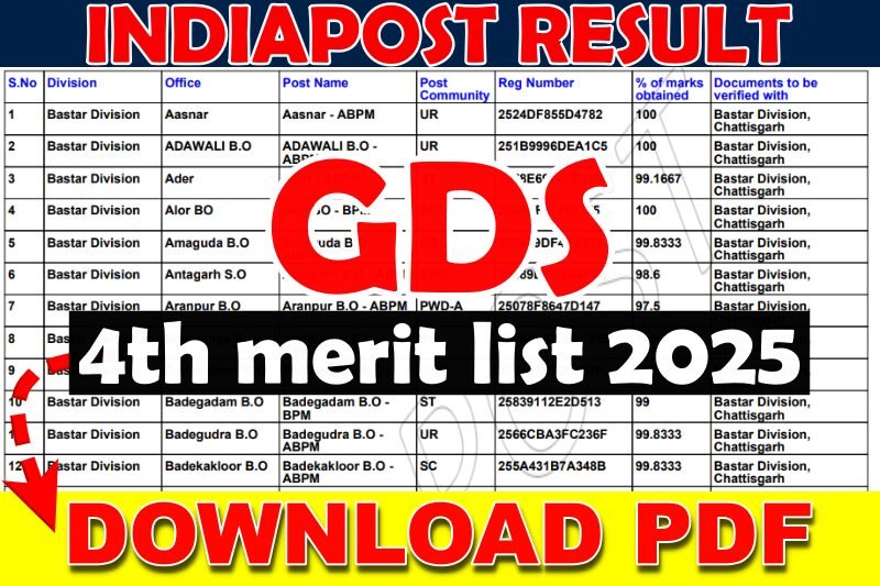 GDS 4th merit list
