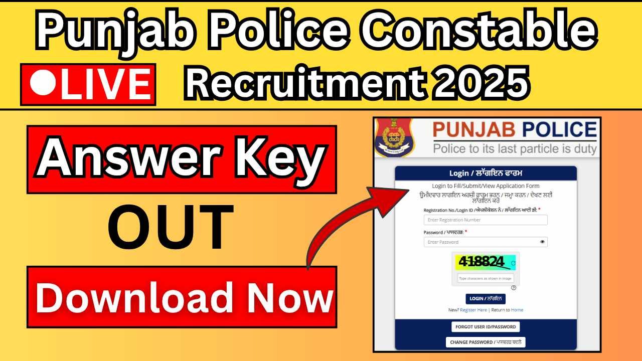 Punjab Police Answer Key 2025