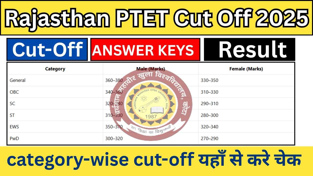 Rajasthan PTET Cut Off 2025