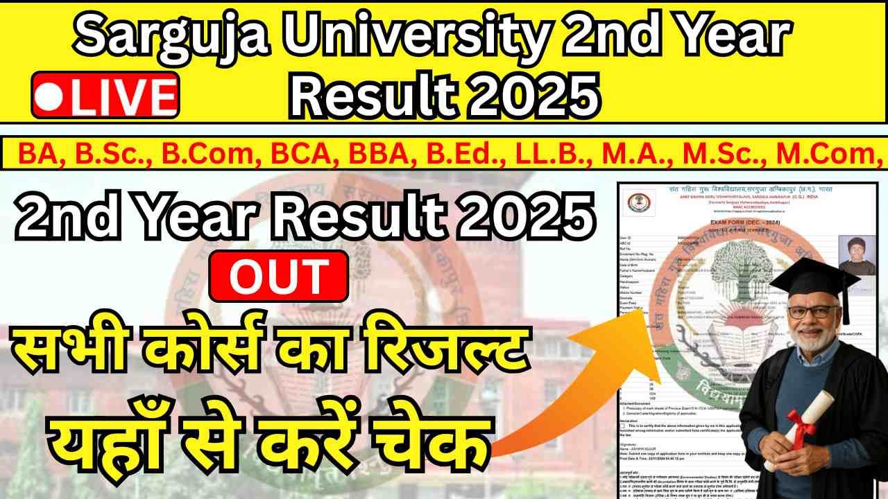 Sarguja University 2nd Year Result 2025