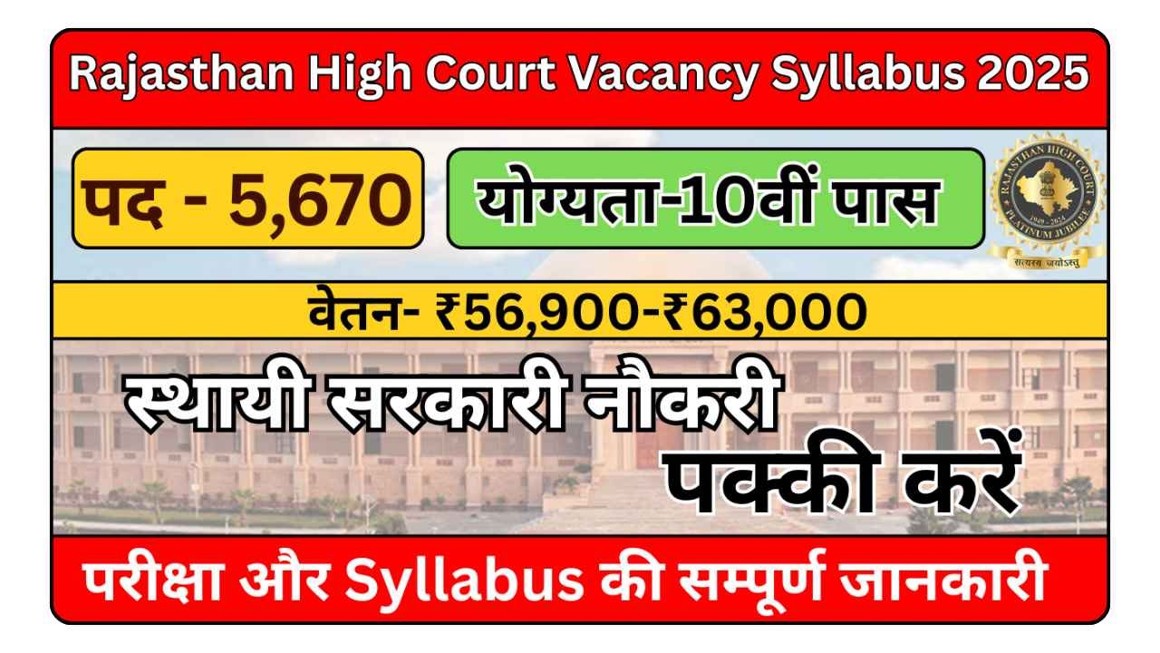 Rajasthan High Court Vacancy Syllabus 2025