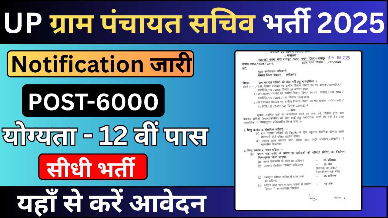 UP Gram Panchayat Sachiv Bharti 2025