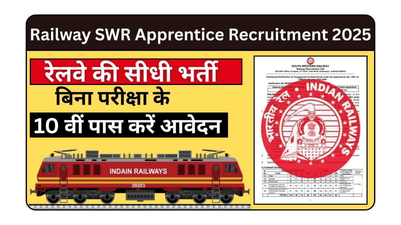 Railway SWR Apprentice Recruitment 2025
