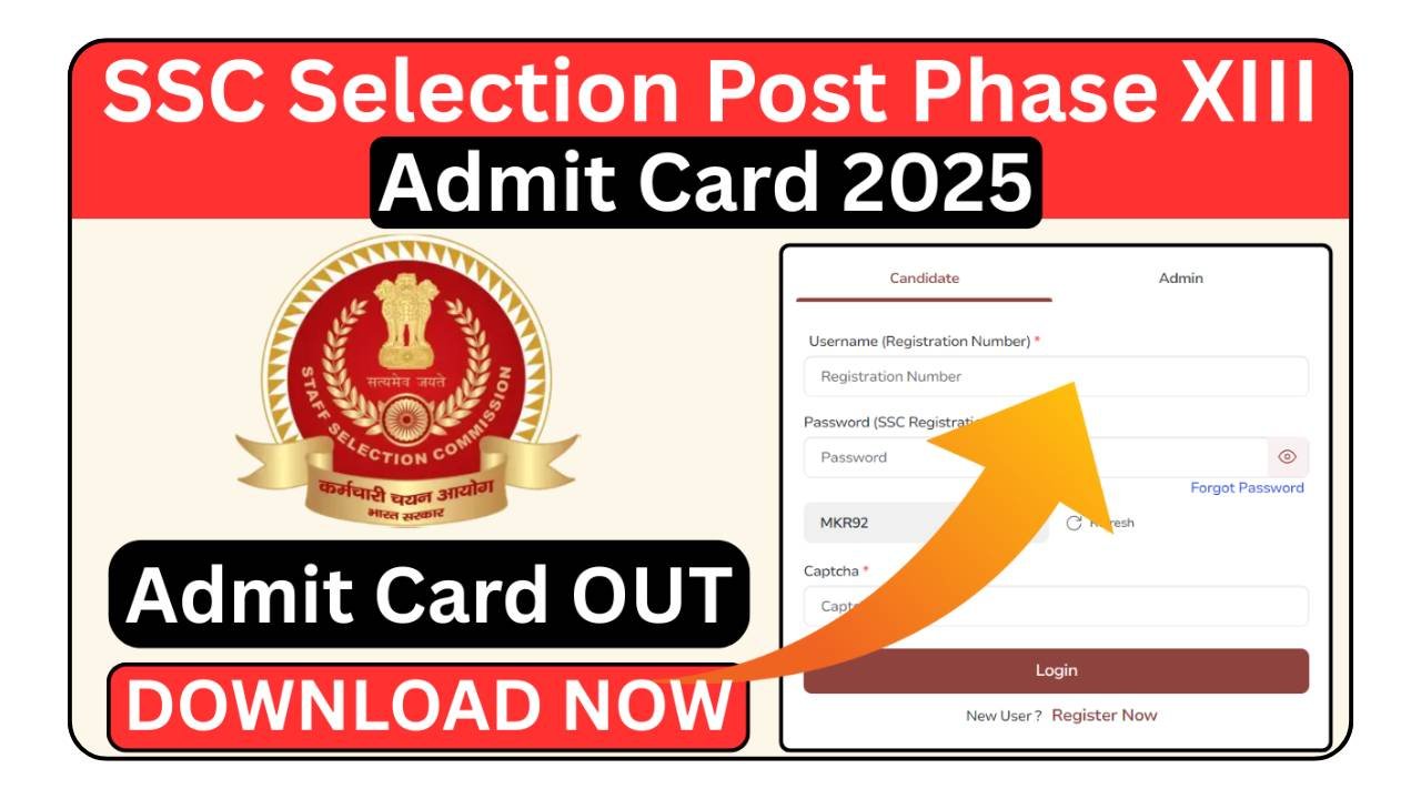 SSC Selection Post Phase XIII Admit Card 2025